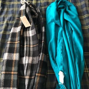(2) Scarf Bundle (Plaid and Turquoise)